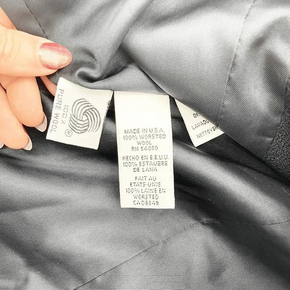 Jones New York Mid Length Blazer Jacket Women's Size 8P Black Collarless - Picture 4 of 4